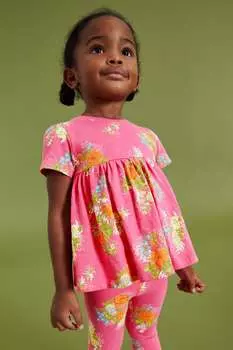 Хлопковая футболка Next, розовый