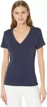 Хлопковая футболка Nikki 1X1 с короткими рукавами и v-образным вырезом Michael Stars, цвет Admiral