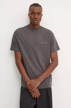 Хлопковая футболка Norsbro Samsoe Samsoe, серый