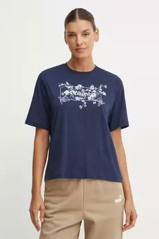 Хлопковая футболка North Cascades Columbia, темно-синий