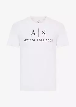 Хлопковая футболка облегающего кроя Armani Exchange, белый