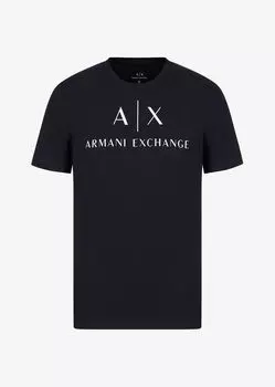 Хлопковая футболка облегающего кроя Armani Exchange, синий