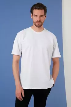 Хлопковая футболка обычного кроя с круглым вырезом 5902363 Buratti, белый