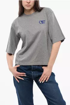 Хлопковая футболка Off-White, серый