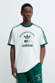 Хлопковая футболка OG Dept Tee Adidas Originals, бежевый