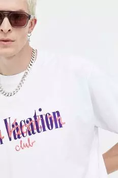 Хлопковая футболка On Vacation, белый