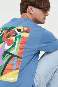 Хлопковая футболка On Vacation, синий