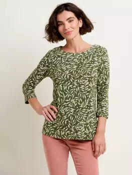 Хлопковая футболка Orchard Leaf Brakeburn, хаки/белый