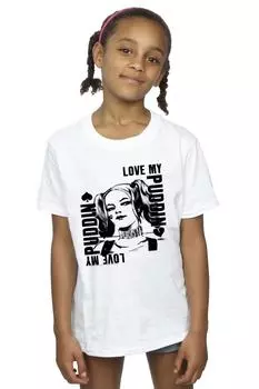 Хлопковая футболка «Отряд самоубийц» Harley Love Puddin DC Comics, белый