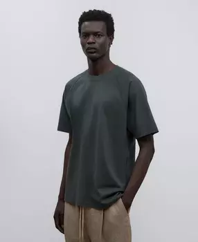 Хлопковая футболка оверсайз Adolfo Dominguez, зеленый