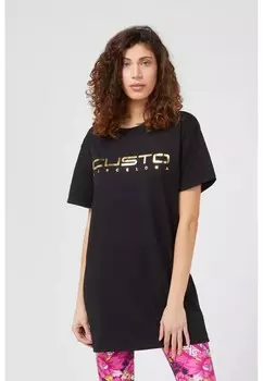 Хлопковая футболка оверсайз Custo Barcelona, черный