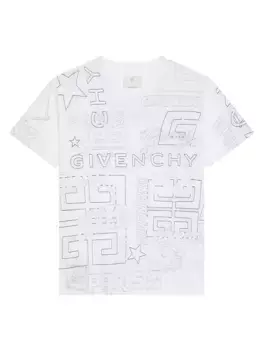 Хлопковая футболка оверсайз с логотипом Givenchy, синий