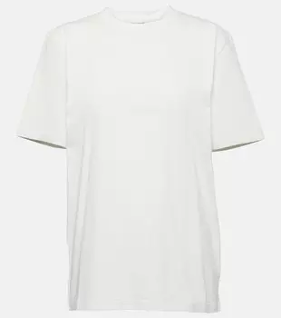 Хлопковая футболка оверсайз SAINT LAURENT, белый