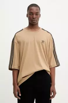 Хлопковая футболка оверсайз Tee Adidas Originals, зеленый