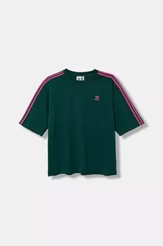Хлопковая футболка оверсайз Tee Adidas Originals, зеленый