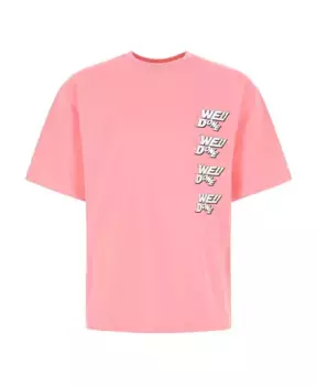 Хлопковая футболка оверсайз We11Done, розовый
