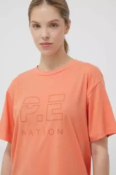 Хлопковая футболка P.E Nation, оранжевый
