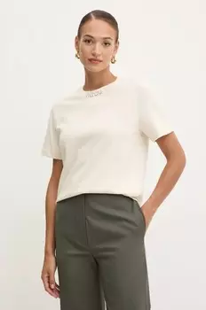 Хлопковая футболка Patou, бежевый