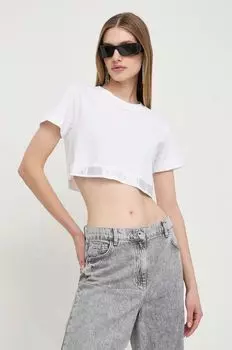 Хлопковая футболка Patrizia Pepe, белый