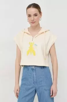 Хлопковая футболка Patrizia Pepe, бежевый