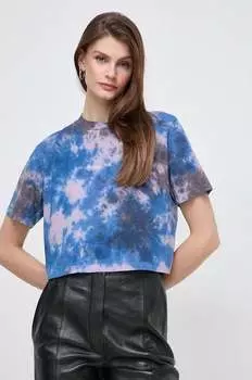 Хлопковая футболка Patrizia Pepe, синий