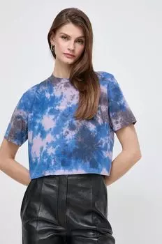 Хлопковая футболка Patrizia Pepe, синий