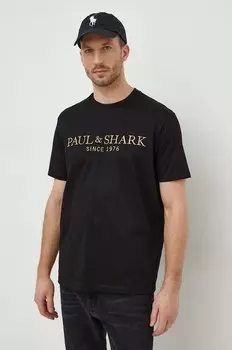 Хлопковая футболка Paul&Shark, черный