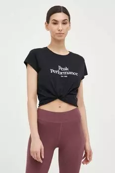 Хлопковая футболка Peak Performance, черный