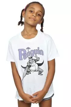 Хлопковая футболка Penguin Mono Action Pose DC Comics, белый