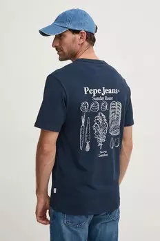 Хлопковая футболка Pepe Jeans ARRYN, темно-синий