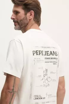 Хлопковая футболка Pepe Jeans AUSTIN, белый