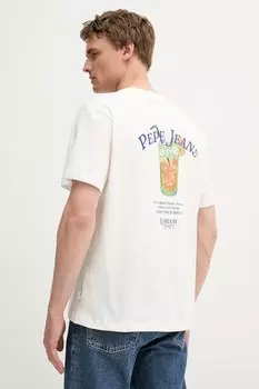 Хлопковая футболка Pepe Jeans, белый