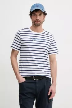 Хлопковая футболка Pepe Jeans, белый