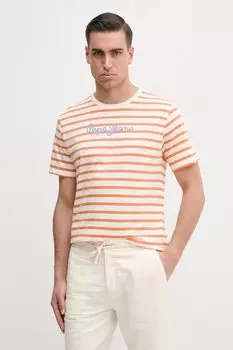 Хлопковая футболка Pepe Jeans, белый