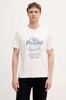 Хлопковая футболка Pepe Jeans, белый