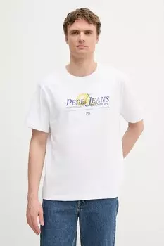 Хлопковая футболка Pepe Jeans, белый