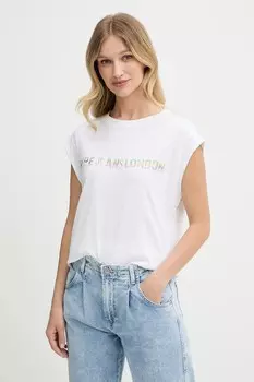Хлопковая футболка Pepe Jeans, белый