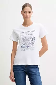 Хлопковая футболка Pepe Jeans, белый