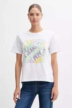 Хлопковая футболка Pepe Jeans, белый