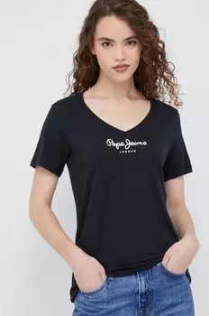 Хлопковая футболка Pepe Jeans, черный