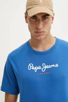 Хлопковая футболка Pepe Jeans Eggo, синий