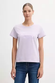 Хлопковая футболка Pepe Jeans, фиолетовый
