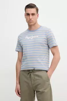Хлопковая футболка Pepe Jeans, синий