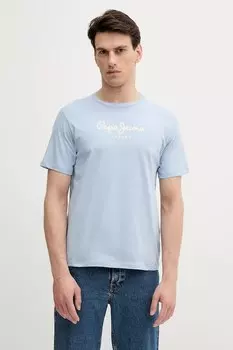 Хлопковая футболка Pepe Jeans, синий