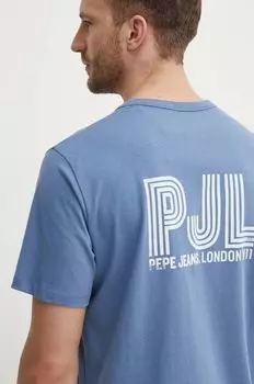 Хлопковая футболка Pepe Jeans, синий