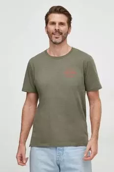 Хлопковая футболка Pepe Jeans, зеленый