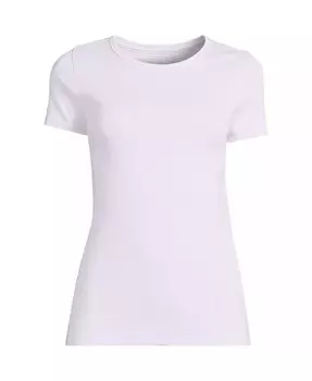 Хлопковая футболка Petite в рубчик Lands' End, фиолетовый