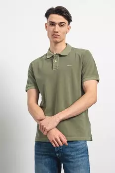 Хлопковая футболка пике с воротником Gant, зеленый