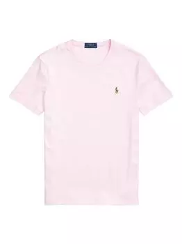 Хлопковая футболка Пима Polo Ralph Lauren, розовый