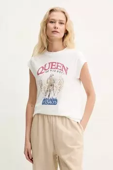 Хлопковая футболка Pinko, белый